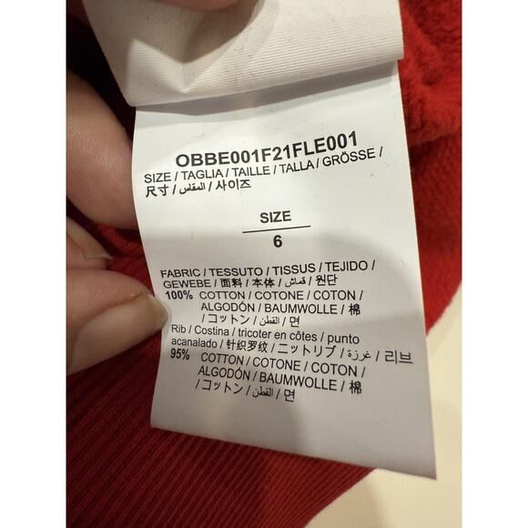 Off-White Hoodie Youth 6 Red Zip Up OFF Logo Diagonal Stripes Boys Girls NEW - Picture 10 of 10